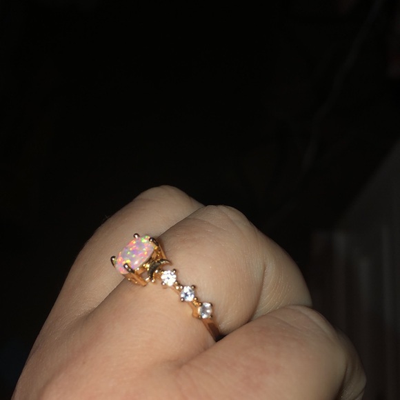 SALE Elegant Rose Gold Celestial Opal Ring (Size 7) - Picture 3 of 4